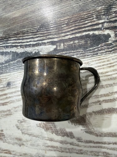 Antique silverplate cup with - antique,