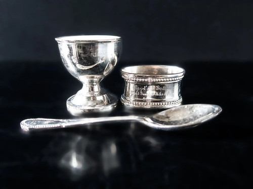 Vintage silver plate - egg, cup