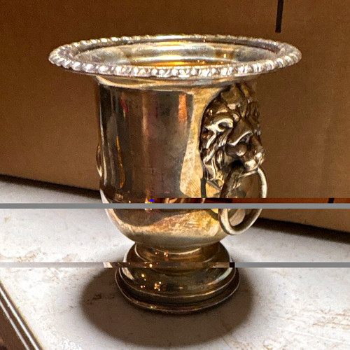 Silver plate decorative cup - silver,