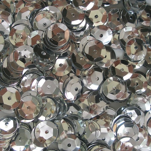 Sequins silver 5mm - 5mm, cup